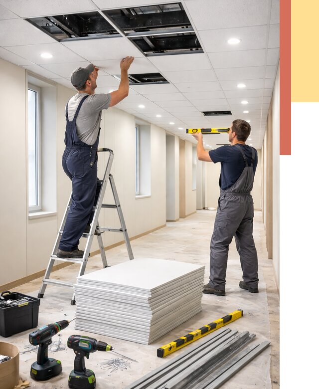 Ремонт потолка Армстронг в Урае от 4689 руб. — быстро и недорого | ОТДЕЛОЧНИК-Урй