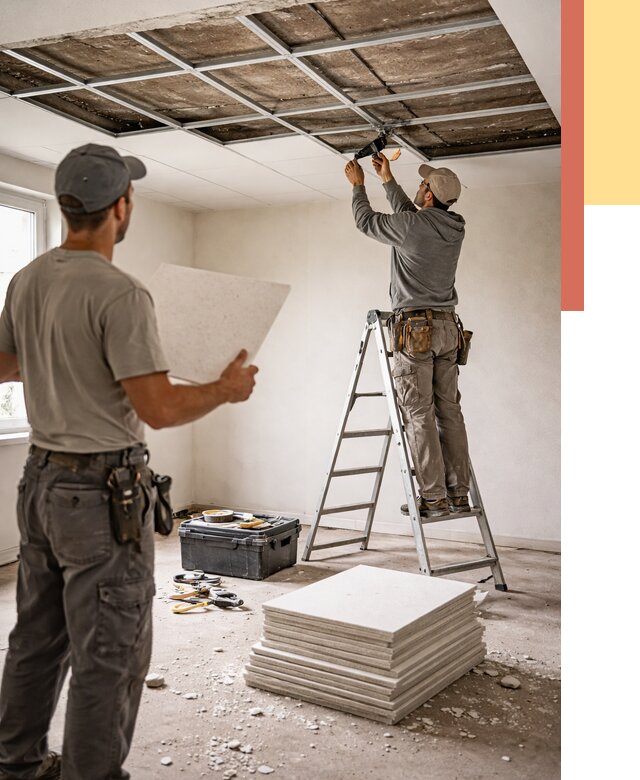 Замена плит подвесного потолка в Урае от 1824 руб. быстро и недорого | ОТДЕЛОЧНИК-Урй