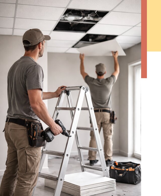 Обслуживание подвесного потолка в Урае от 3647 руб. — быстро и недорого | ОТДЕЛОЧНИК-Урй