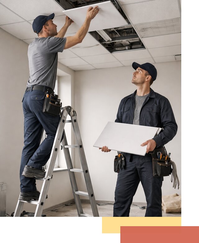 Обслуживание подвесного потолка в Урае — ремонт и чистка