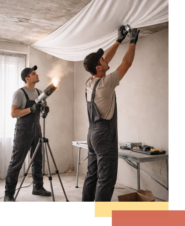 Установка натяжного потолка под ключ в Урае