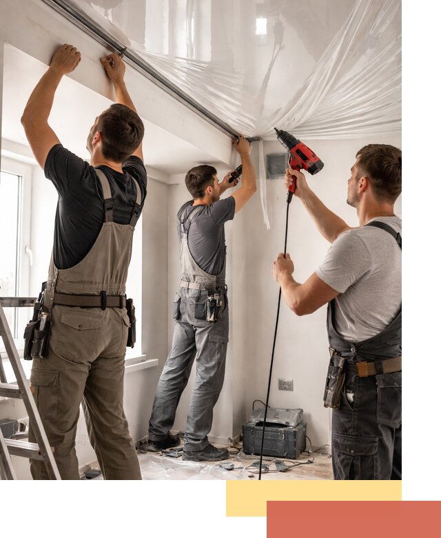 Монтаж глянцевого натяжного потолка в Урае быстро и качественно