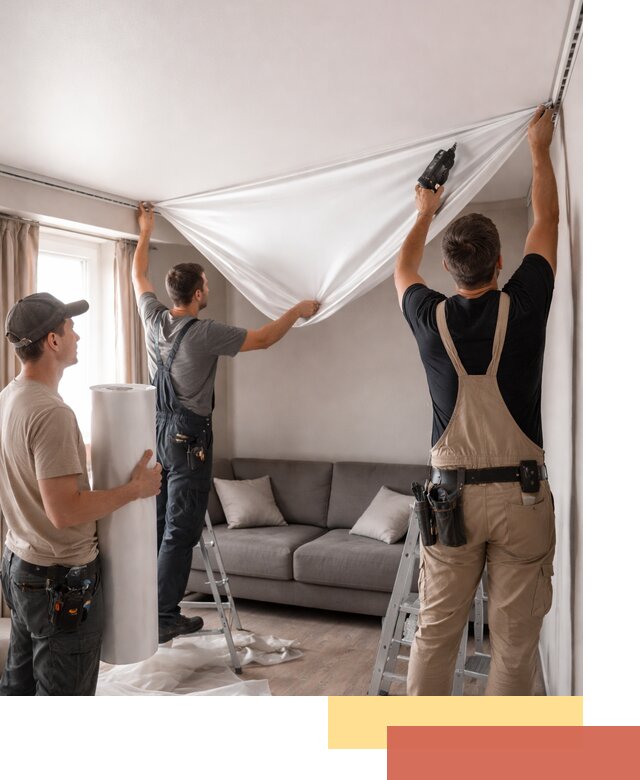 Монтаж сатинового натяжного потолка в Урае качественно и быстро