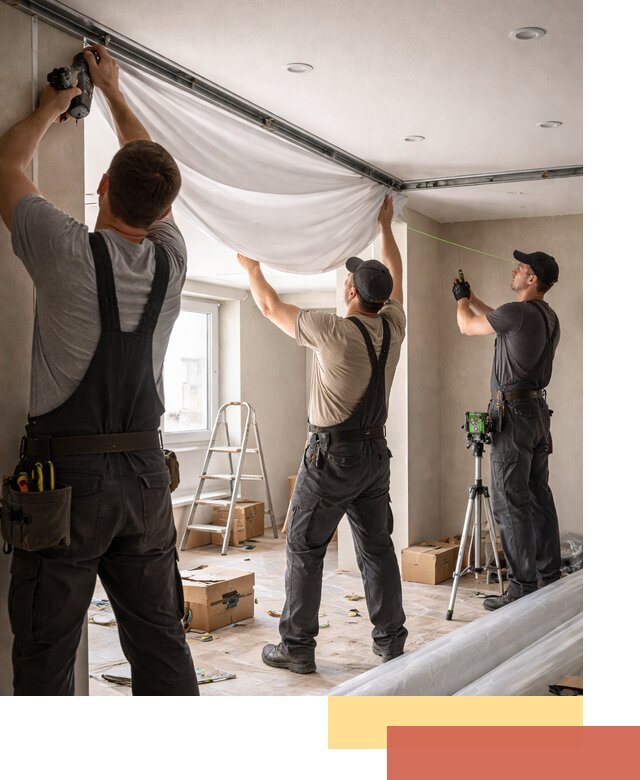 Монтаж парящего натяжного потолка под ключ в Урае