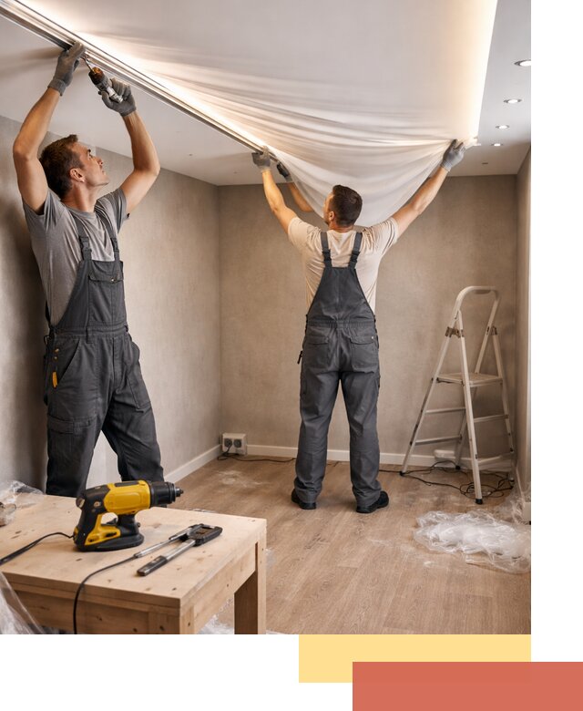 Монтаж натяжного потолка с подсветкой в Урае цена и сроки