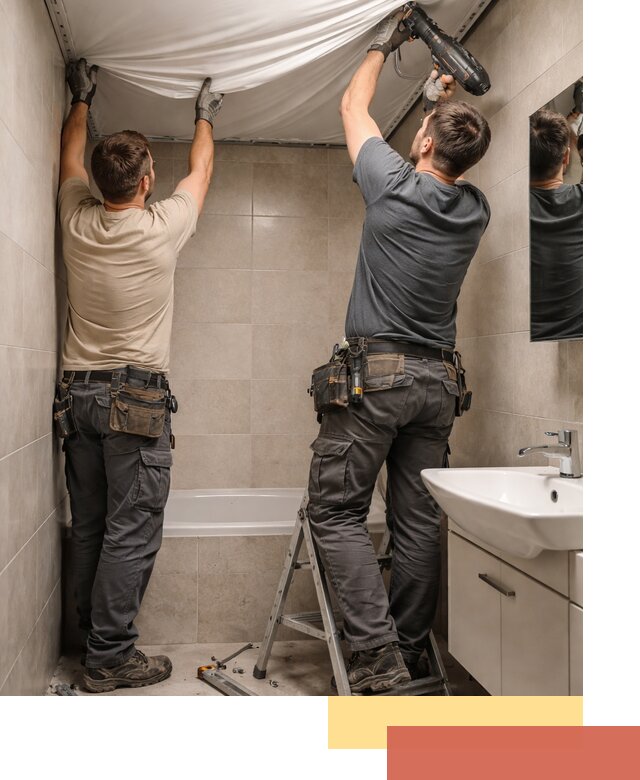 Монтаж натяжного потолка в ванной в Урае быстро и качественно