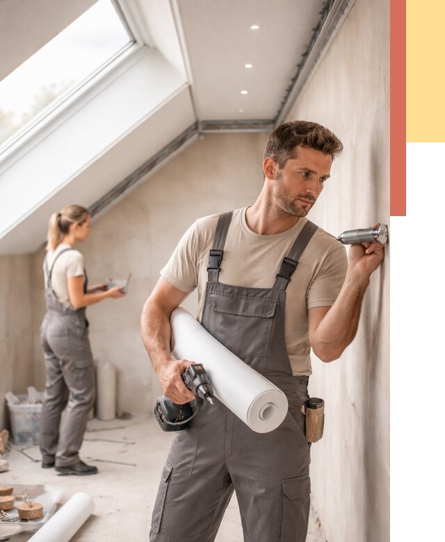 Монтаж натяжного потолка на мансарде в Урае от 3647 руб. | ОТДЕЛОЧНИК-Урй