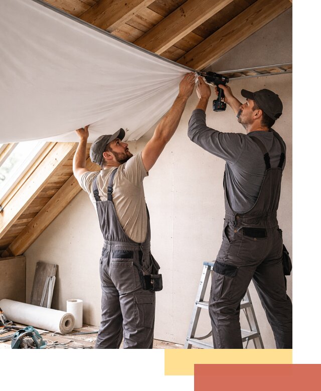 Монтаж натяжного потолка в мансарде в Урае