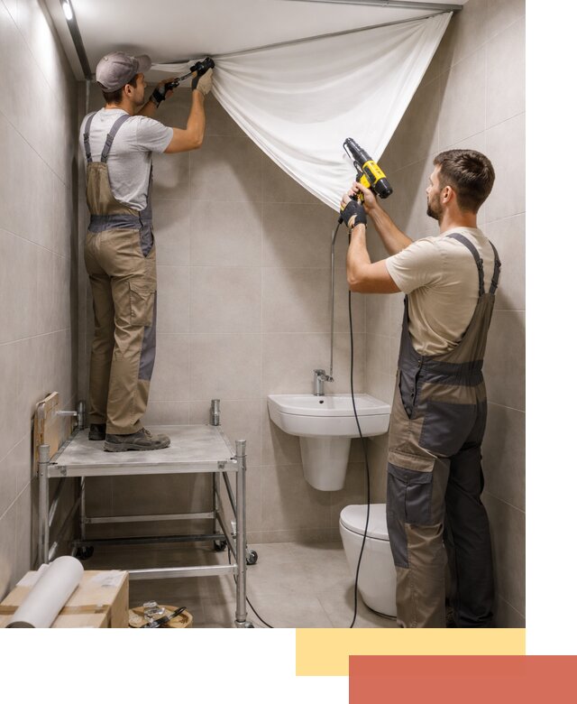 Монтаж натяжного потолка в санузле в Урае