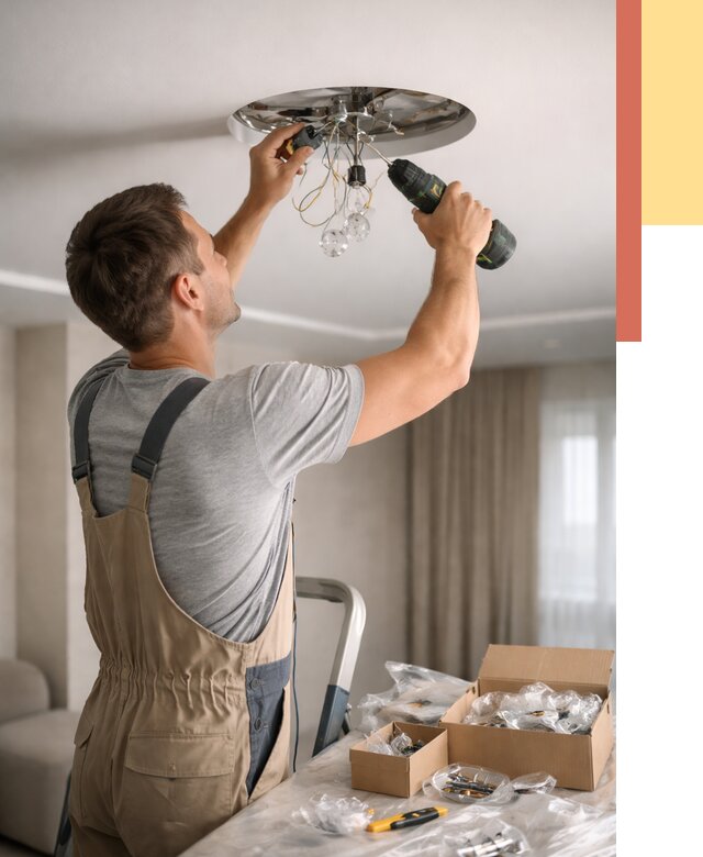 Установка люстры в натяжной потолок в Урае от 1251 руб. | Быстро и недорого — ОТДЕЛОЧНИК-Урй