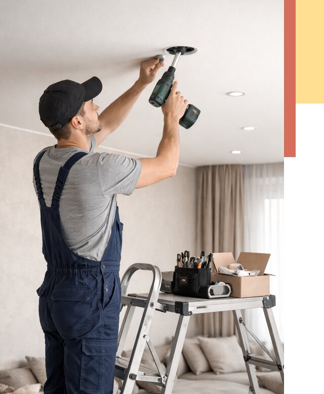 Установка и монтаж точечных светильников в натяжной потолок в Урае от 1876 руб. | ОТДЕЛОЧНИК-Урй