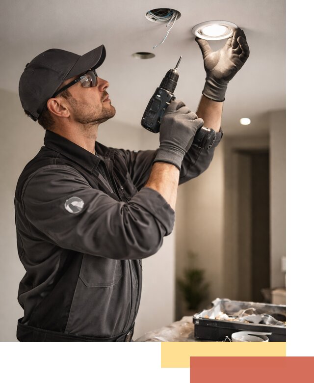 Установка точечных светильников в натяжной потолок в Урае