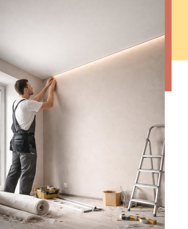 Теневые натяжные потолки в Урае от 8545 руб. под ключ | ОТДЕЛОЧНИК-Урй