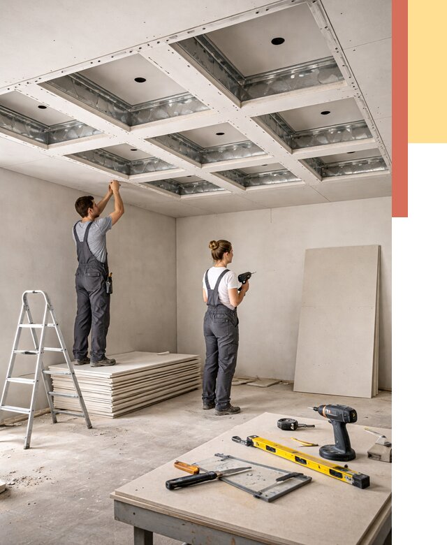 Кессонный потолок из гипсокартона в Урае от 1928 руб. — монтаж и под ключ | ОТДЕЛОЧНИК-Урй