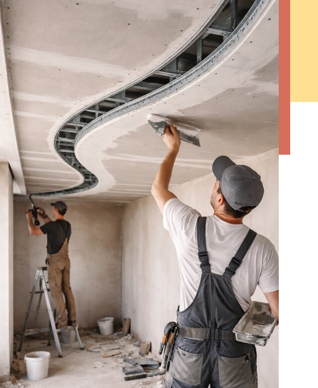 Криволинейный потолок из гипсокартона в Урае от 2188 руб./м2 | ОТДЕЛОЧНИК-Урй