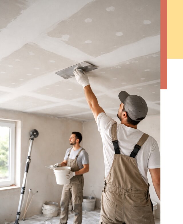 Шпаклевка потолка из гипсокартона в Урае от 3335 руб./м2 — услуги под ключ | ОТДЕЛОЧНИК-Урй