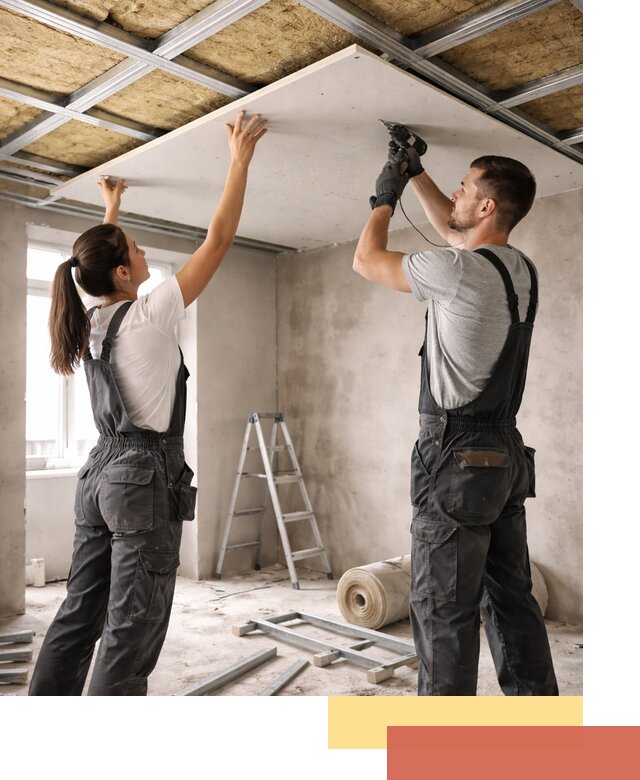 Звукоизоляция потолка из ГКЛ в Урае профессионально и надежно