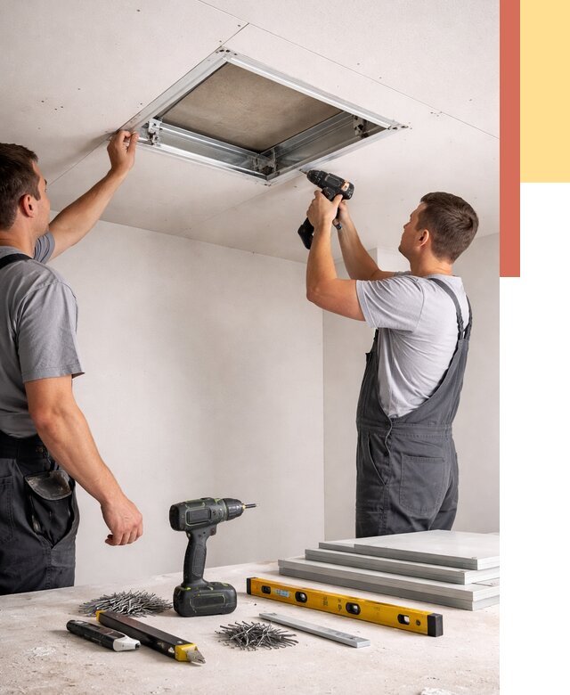 Установка люка в потолок ГКЛ в Урае от 2605 руб. под ключ | ОТДЕЛОЧНИК-Урй