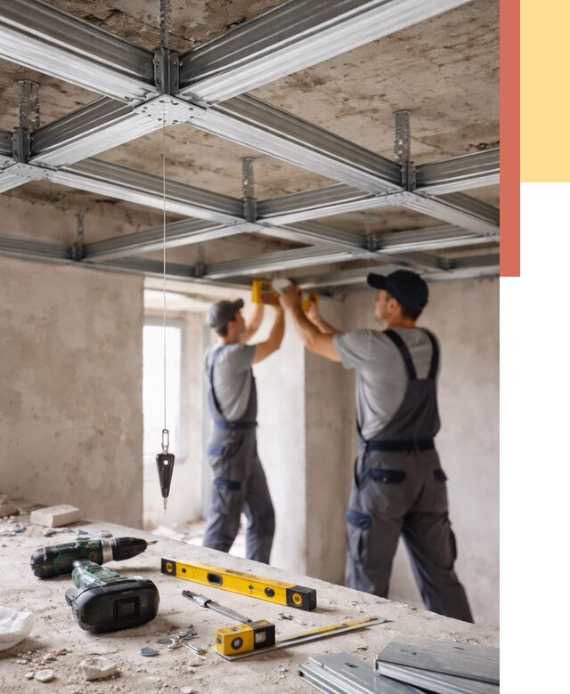 Монтаж каркаса потолка из профиля в Урае от 4689 руб. — услуги ОТДЕЛОЧНИК-Урй
