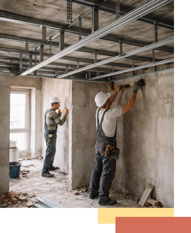 Монтаж каркаса потолка из профильного профиля в Урае