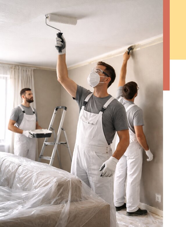 Покраска потолка водоэмельсионной краской в Урае от 2293 руб/м² — услуги под ключ | ОТДЕЛОЧНИК-Урй