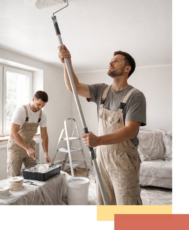 Покраска потолка водоэмульсионной краской в Урае