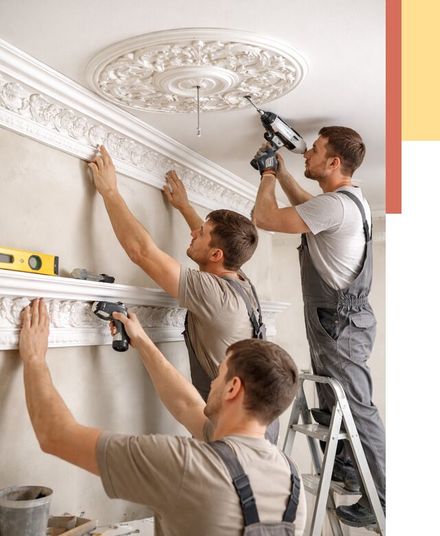 Монтаж лепнины на потолок в Урае от 3335 руб. быстро и недорого | ОТДЕЛОЧНИК-Урй